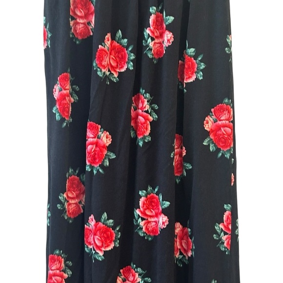 Floral Black Maxi Dress Strapless Roses 🌹 Small - Picture 3 of 7